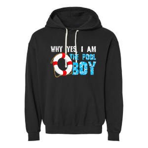 Why Yes I Am The Pool Funny Swimmer Swimming Swim Garment-Dyed Fleece Hoodie