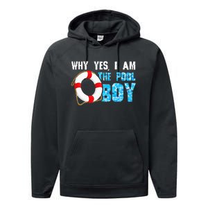 Why Yes I Am The Pool Funny Swimmer Swimming Swim Performance Fleece Hoodie