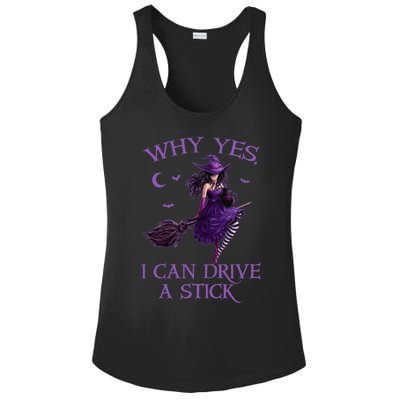 Why Yes I Can Drive A Stick Funny Halloween Witch Gift Ladies PosiCharge Competitor Racerback Tank