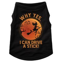 Why Yes I Can Drive A Stick Funny Halloween Witch Doggie Tank