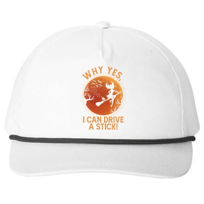 Why Yes I Can Drive A Stick Funny Halloween Witch Snapback Five-Panel Rope Hat