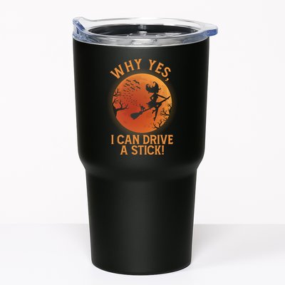 Why Yes I Can Drive A Stick Funny Halloween Witch Tumbler