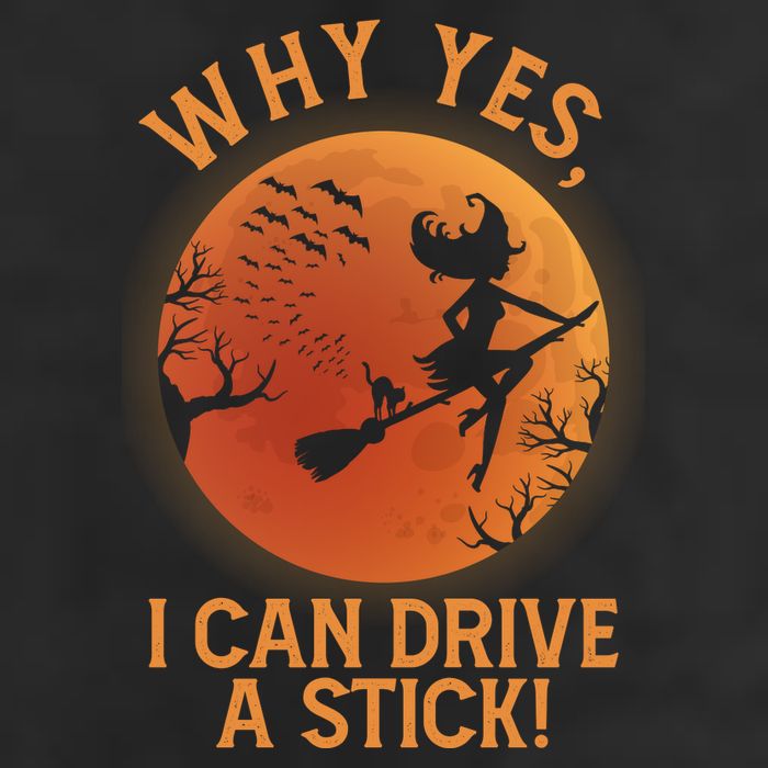 Why Yes I Can Drive A Stick Funny Halloween Witch Golf Towel