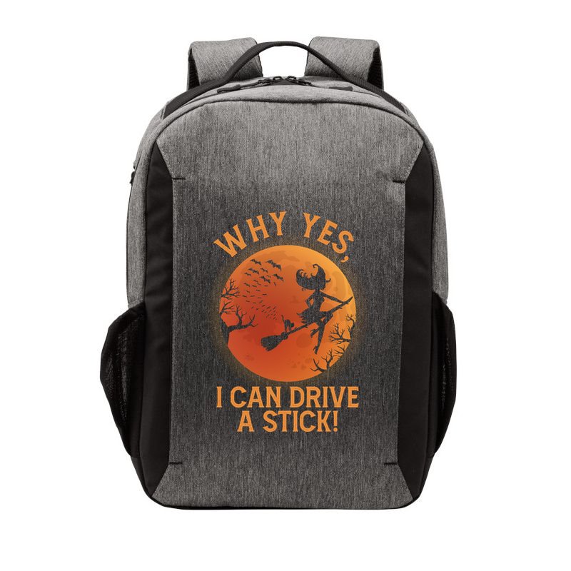 Why Yes I Can Drive A Stick Funny Halloween Witch Vector Backpack