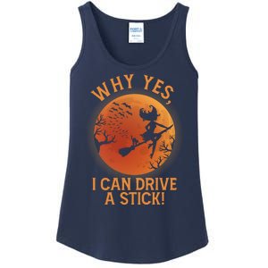 Why Yes I Can Drive A Stick Funny Halloween Witch Ladies Essential Tank