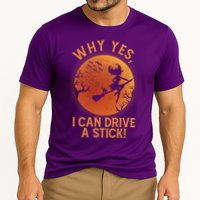 Why Yes I Can Drive A Stick Funny Halloween Witch Cooling Performance Crew T-Shirt