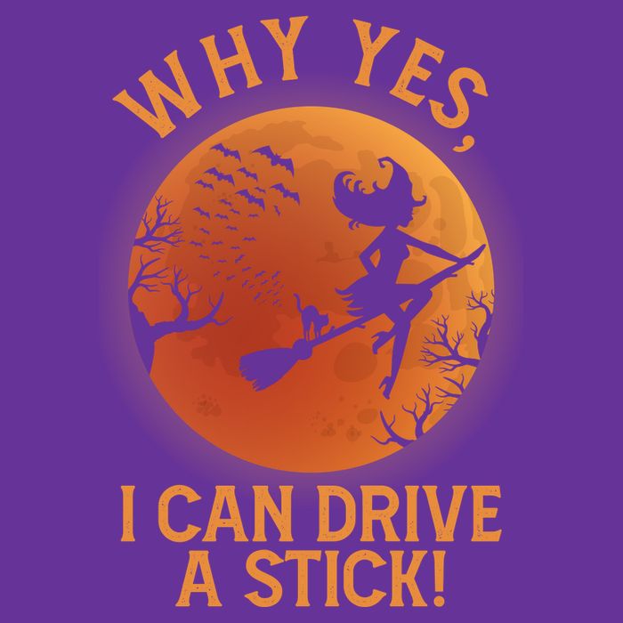 Why Yes I Can Drive A Stick Funny Halloween Witch Baby Bodysuit