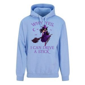 Why Yes I Can Drive A Stick Funny Halloween Witch Unisex Surf Hoodie