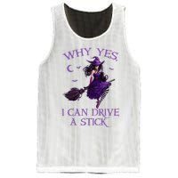 Why Yes I Can Drive A Stick Funny Halloween Witch Mesh Reversible Basketball Jersey Tank