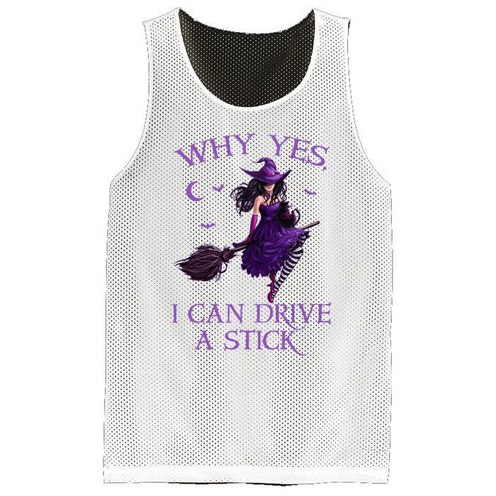 Why Yes I Can Drive A Stick Funny Halloween Witch Mesh Reversible Basketball Jersey Tank