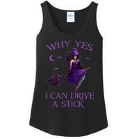 Why Yes I Can Drive A Stick Funny Halloween Witch Women Girl Ladies Essential Tank