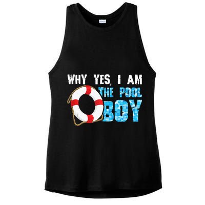 Why Yes I Am The Pool Boy Funny Swimmer Swimming Swim Gift Ladies PosiCharge Tri-Blend Wicking Tank