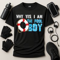 Why Yes I Am The Pool Boy Funny Swimmer Swimming Swim Gift Cooling Performance Crew T-Shirt