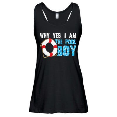 Why Yes I Am The Pool Boy Funny Swimmer Swimming Swim Gift Ladies Essential Flowy Tank