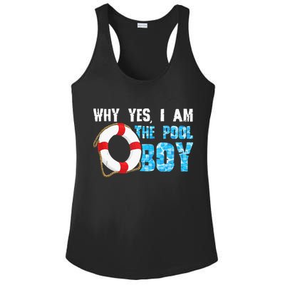 Why Yes I Am The Pool Boy Funny Swimmer Swimming Swim Gift Ladies PosiCharge Competitor Racerback Tank