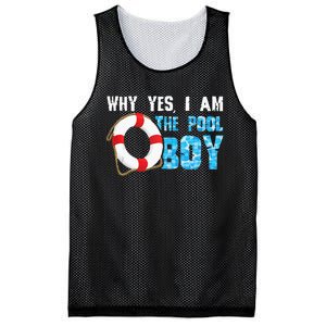 Why Yes I Am The Pool Boy Funny Swimmer Swimming Swim Gift Mesh Reversible Basketball Jersey Tank