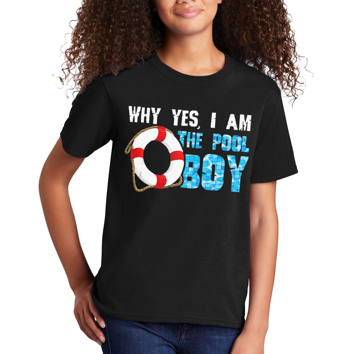Why Yes I Am The Pool Boy Funny Swimmer Swimming Swim Gift Kids T-Shirt