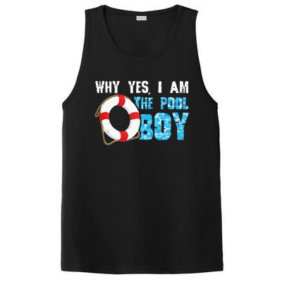 Why Yes I Am The Pool Boy Funny Swimmer Swimming Swim Gift PosiCharge Competitor Tank