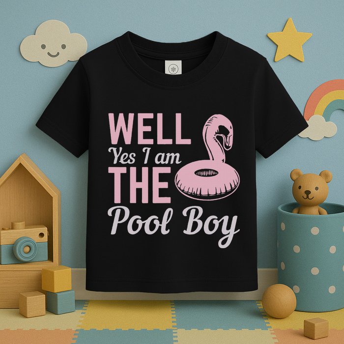 Well Yes I Am The Pool Boy Toddler T-Shirt