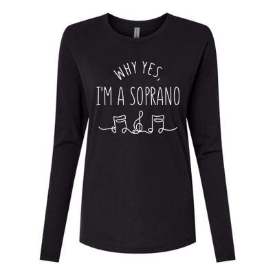 Why Yes I'm A Sopranino Musical Womens Cotton Relaxed Long Sleeve T-Shirt