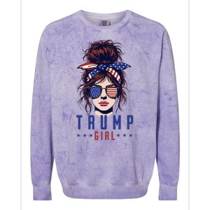 Women Yes IM A Trump Girl Get Over It Trump 2024 Election Colorblast Crewneck Sweatshirt