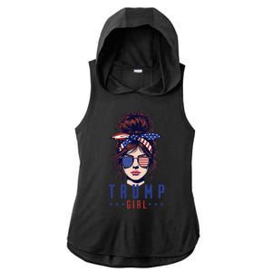 Women Yes IM A Trump Girl Get Over It Trump 2024 Election Ladies PosiCharge Tri-Blend Wicking Draft Hoodie Tank