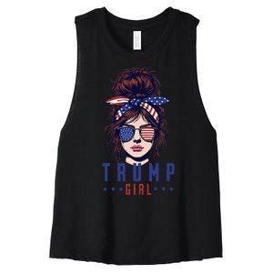 Women Yes IM A Trump Girl Get Over It Trump 2024 Election Women's Racerback Cropped Tank