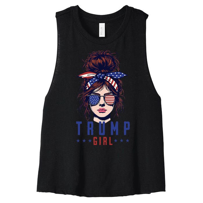 Women Yes IM A Trump Girl Get Over It Trump 2024 Election Women's Racerback Cropped Tank