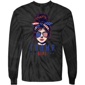 Women Yes IM A Trump Girl Get Over It Trump 2024 Election Tie-Dye Long Sleeve Shirt