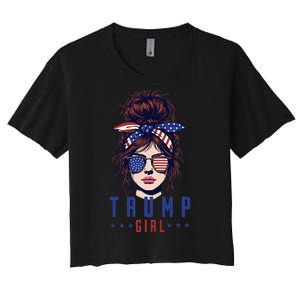 Women Yes IM A Trump Girl Get Over It Trump 2024 Election Women's Crop Top Tee