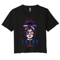 Women Yes IM A Trump Girl Get Over It Trump 2024 Election Women's Crop Top Tee