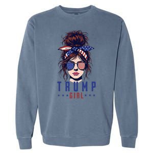 Women Yes IM A Trump Girl Get Over It Trump 2024 Election Garment-Dyed Sweatshirt