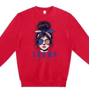 Women Yes IM A Trump Girl Get Over It Trump 2024 Election Premium Crewneck Sweatshirt