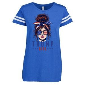 Women Yes IM A Trump Girl Get Over It Trump 2024 Election Enza Ladies Jersey Football T-Shirt