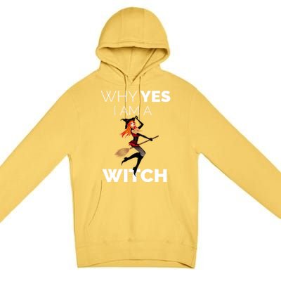 Why Yes I Am The Witch Halloween Novelty Art Meme Great Gift Premium Pullover Hoodie