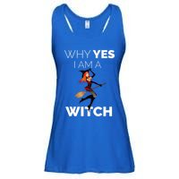 Why Yes I Am The Witch Halloween Novelty Art Meme Great Gift Ladies Essential Flowy Tank