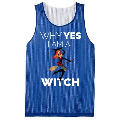 Why Yes I Am The Witch Halloween Novelty Art Meme Great Gift Mesh Reversible Basketball Jersey Tank