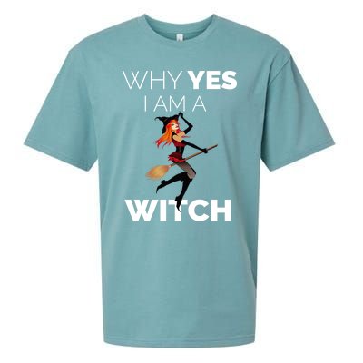 Why Yes I Am The Witch Halloween Novelty Art Meme Great Gift Sueded Cloud Jersey T-Shirt