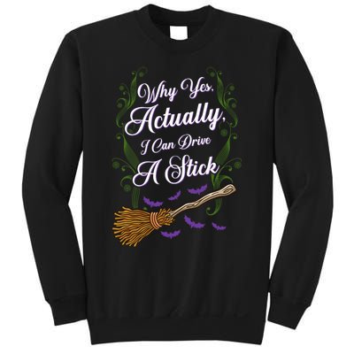 Why Yes I Can Drive A Stick Funny Halloween Witch Gift Sweatshirt