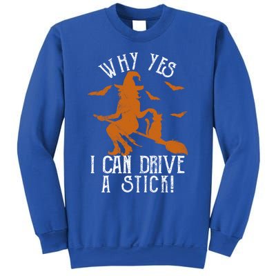 Why Yes I Can Drive A Stick Witch Funny Halloween Witches Cool Gift Sweatshirt