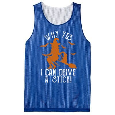 Why Yes I Can Drive A Stick Witch Funny Halloween Witches Cool Gift Mesh Reversible Basketball Jersey Tank