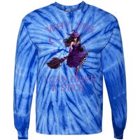 Why Yes I Can Drive A Stick Funny Halloween Witch Meaningful Gift Tie-Dye Long Sleeve Shirt