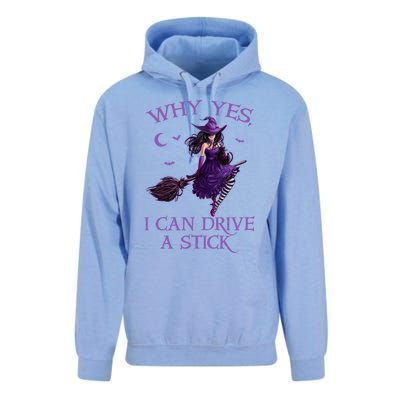 Why Yes I Can Drive A Stick Funny Halloween Witch Meaningful Gift Unisex Surf Hoodie