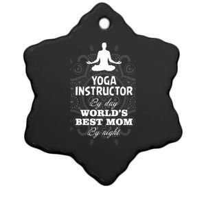 Wos Yoga Instructor And Worlds Best Mom Gift Funny Gift Ceramic Star Ornament