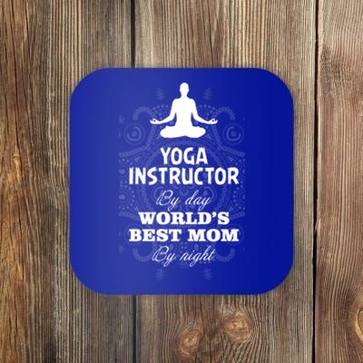 Wos Yoga Instructor And Worlds Best Mom Gift Funny Gift Coaster