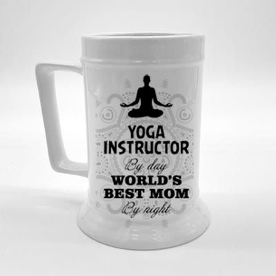 Wos Yoga Instructor And Worlds Best Mom Gift Funny Gift Beer Stein