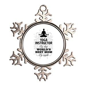 Wos Yoga Instructor And Worlds Best Mom Gift Funny Gift Metallic Star Ornament