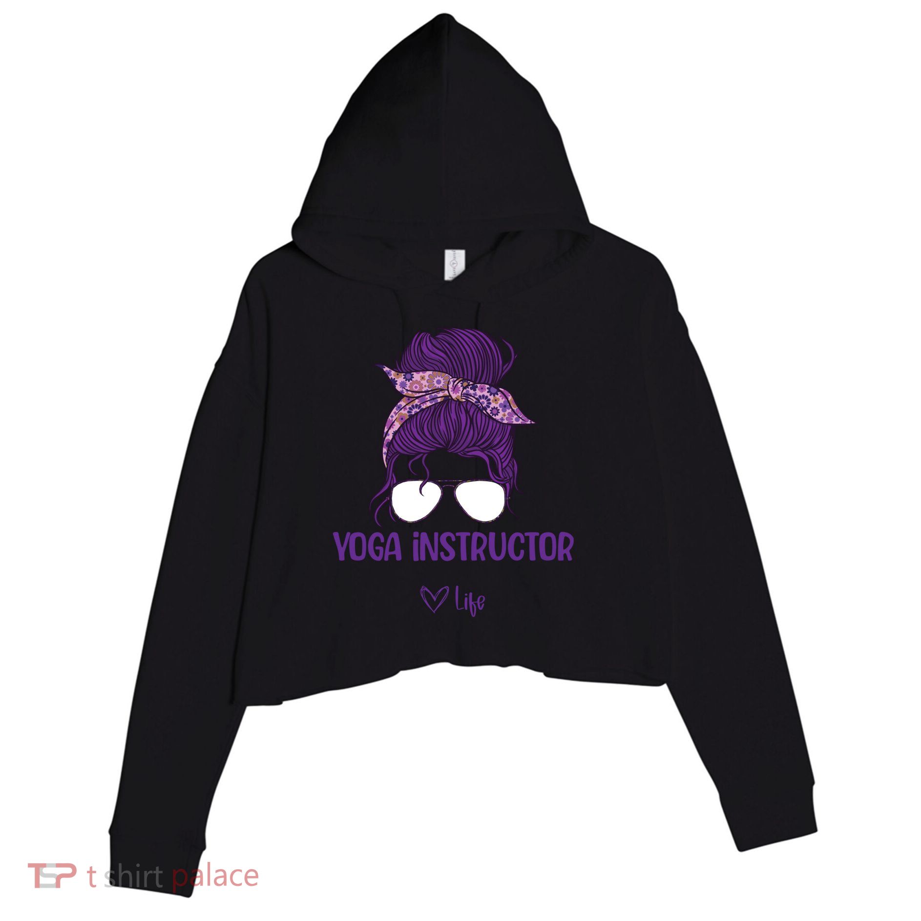 Wos Yoga Instructor Life Great Gift Crop Fleece Hoodie
