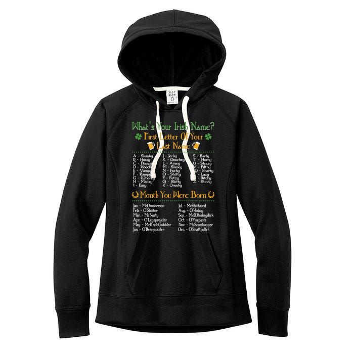 What's Your Irish Name Funny St Patrick's Day Drinking Day Women's Fleece Hoodie