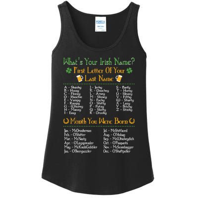 What's Your Irish Name Funny St Patrick's Day Drinking Day Ladies Essential Tank